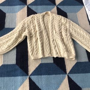 Ulla Johnson cream cropped cardigan size medium